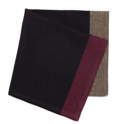 Borders Napkin - Black/Maroon-Biscuit (Set of 2)